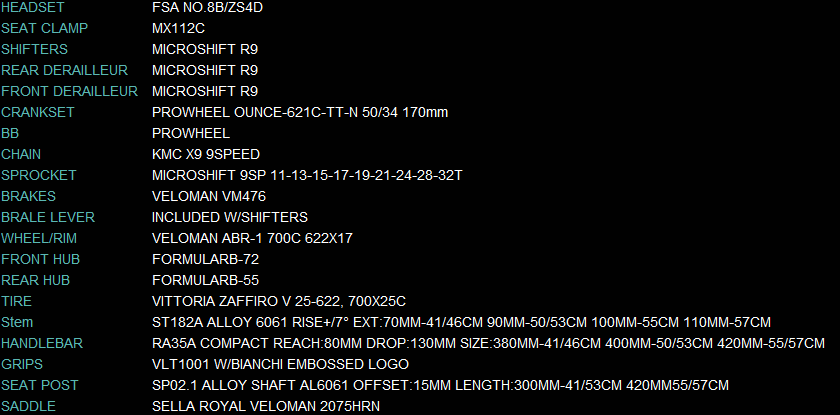 Bianchi （ビアンキ） via nirone7 ms-r9 （ビア二ローネ7